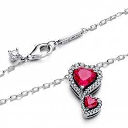 Red Halo Hearts Necklace 393658C01 - Sabina