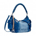 BORSA ASTANA IN DENIM CON MEZZO LOGO