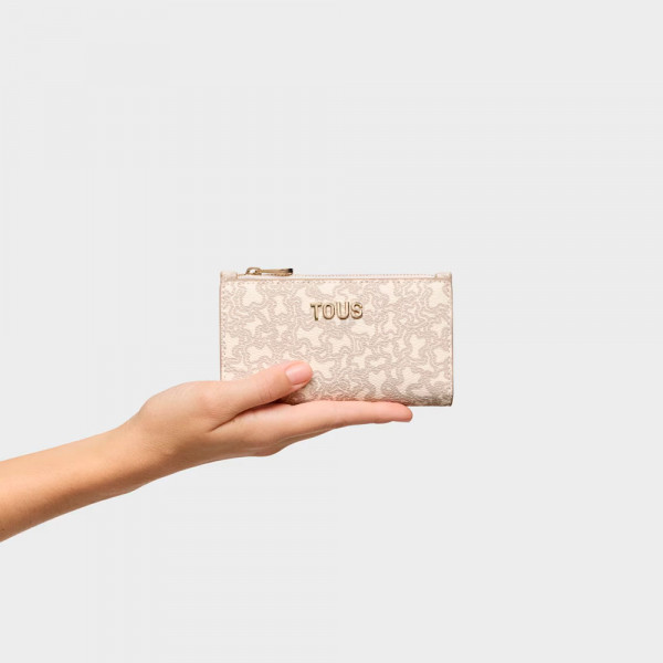 kaos-mini-lines-beige-wallet-tous