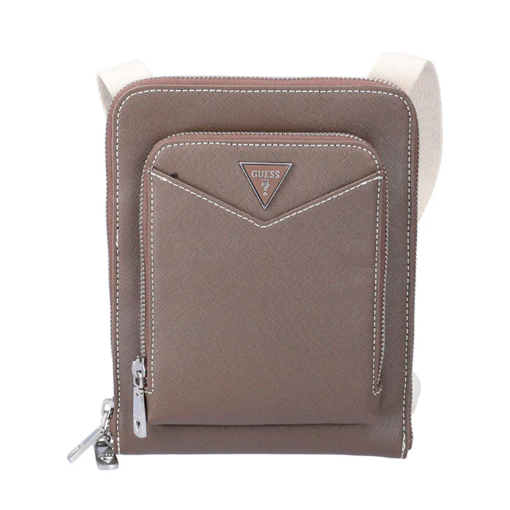 Guess Borse a tracolla, articoli da toilette e valigie per uomo GUESS BANDOLERA HMSISA P5109 GGE SIENA FLAT ZIP AROUN GREIGE