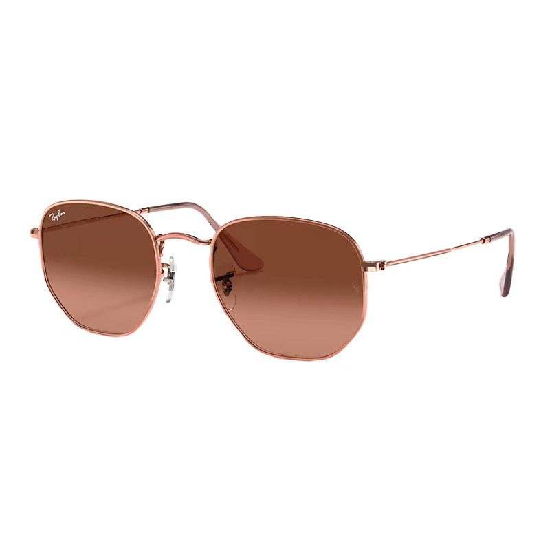 Ray-Ban Unisex Sunglass Hexagonal Flat Lenses -  Frame color: Copper, Lens color: Brown Gradient