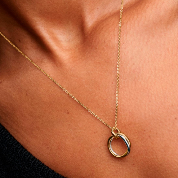 two-tone-organic-shape-necklace-363882c00 two-tone-organic-shape-necklace-363882c00