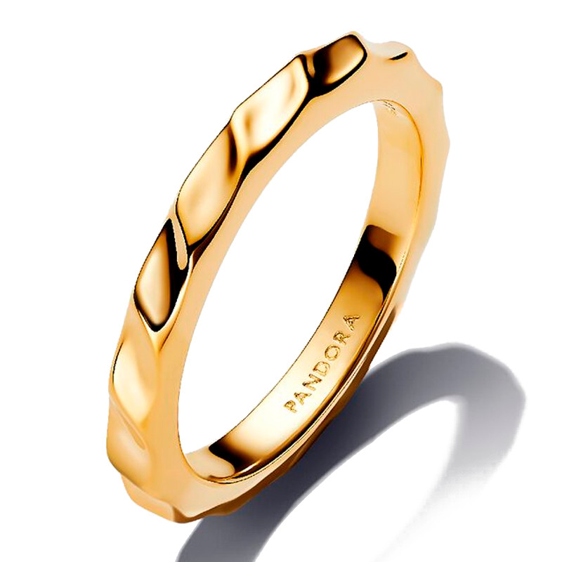 Pandora Gold/Golden Rings Wavy Band Ring 163885C00
