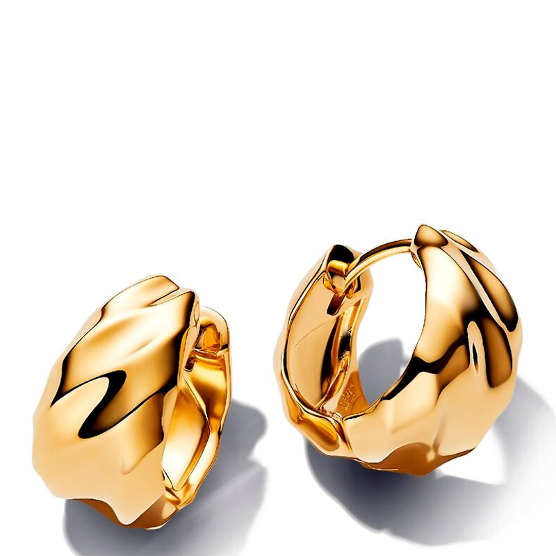 Pandora Gold/Golden Earrings Wavy Hoop Earrings 263874C00