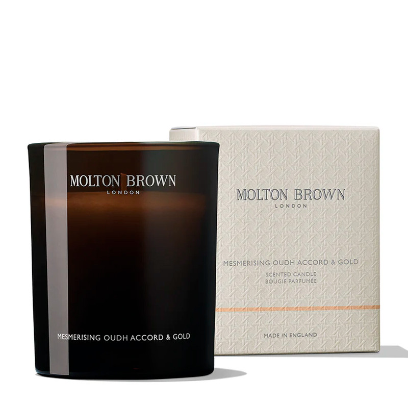 Molton Brown Mesmerising Oudh Accord & Gold Luxury Candle Vela Aromatica Hogar – imagen 2
