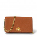 Textured leather crossbody bag