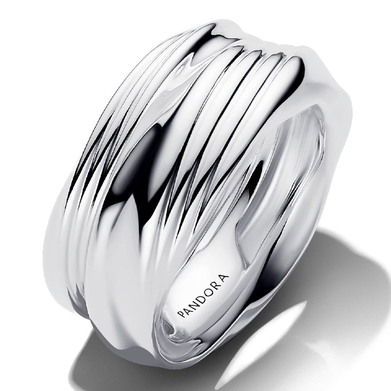 Pandora Silver Rings Double Interlocking Ring 193890C00